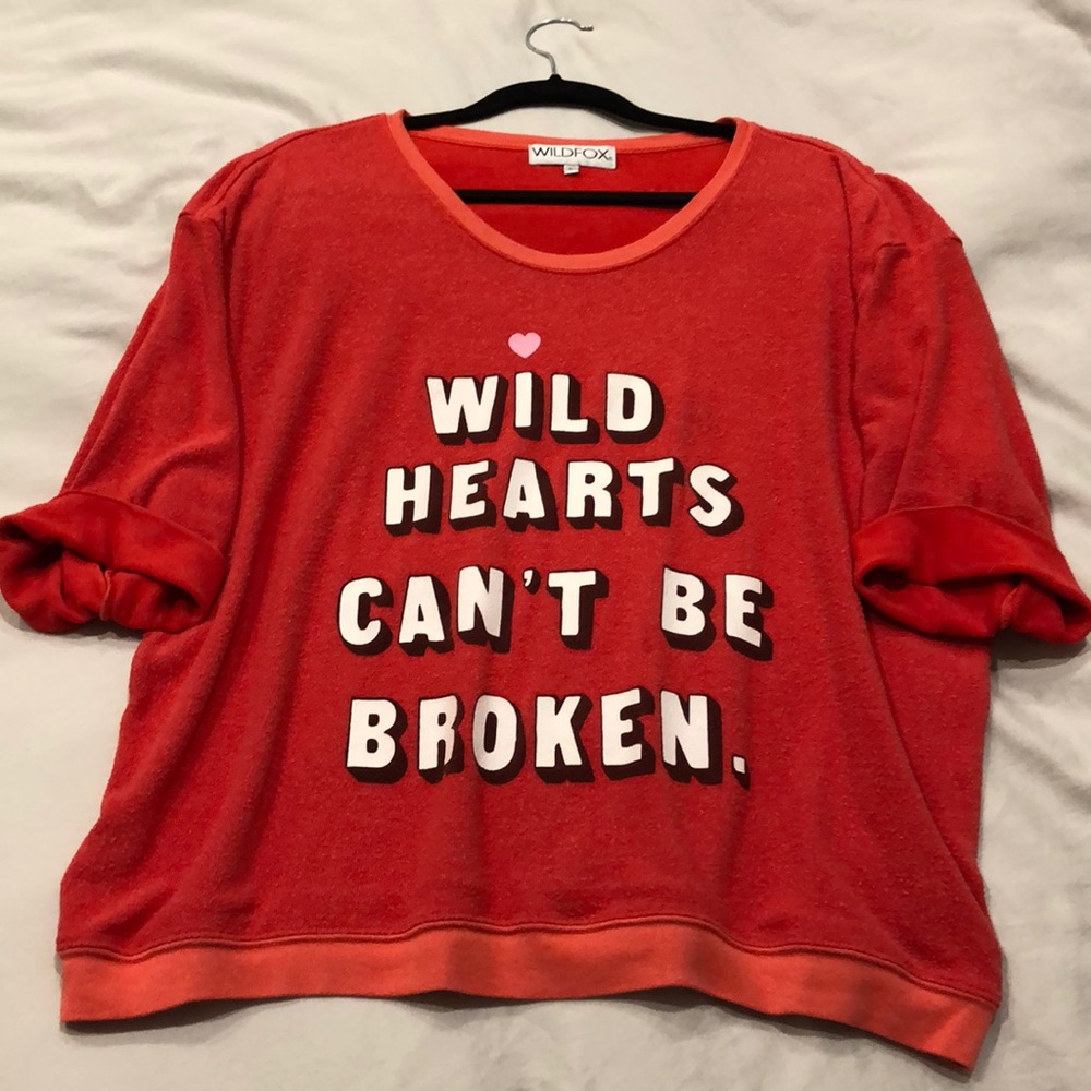 Wildfox tomato red super soft pullover